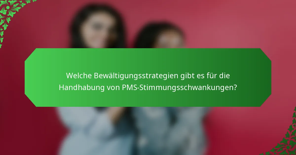 Welche Bewältigungsstrategien gibt es für die Handhabung von PMS-Stimmungsschwankungen?
