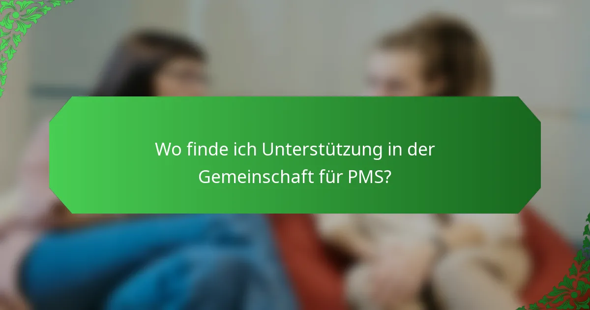 Wo finde ich Unterstützung in der Gemeinschaft für PMS?